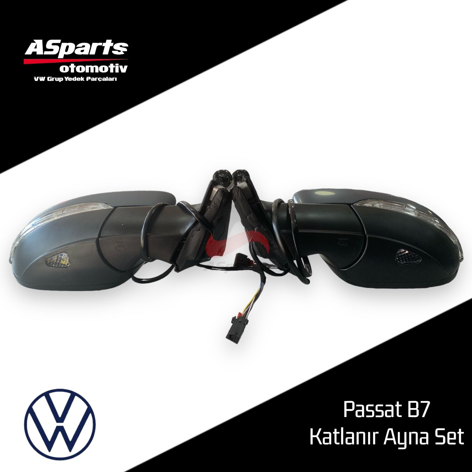 Volkswagen Passat B7 2011 - 2014 Katlanır Ayna Seti & Düğme - 3AA198857