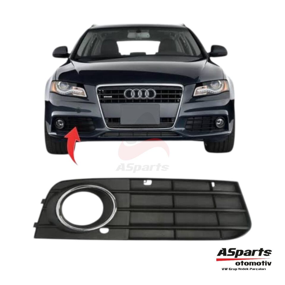 Audi A4 Sis Far Kapağı (Sisli Krom) Sağ-Yolcu 8K0807682A