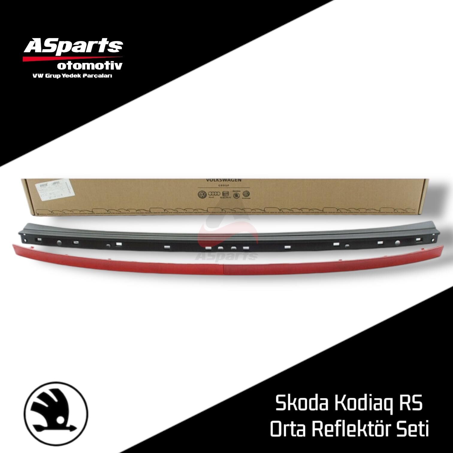 Skoda Kodiaq RS Arka Tampon Orta Reflektör Seti