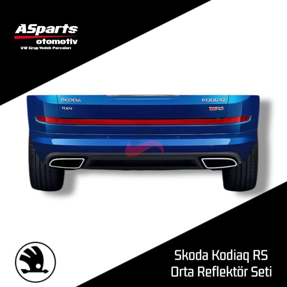 Skoda Kodiaq RS Arka Tampon Orta Reflektör Seti