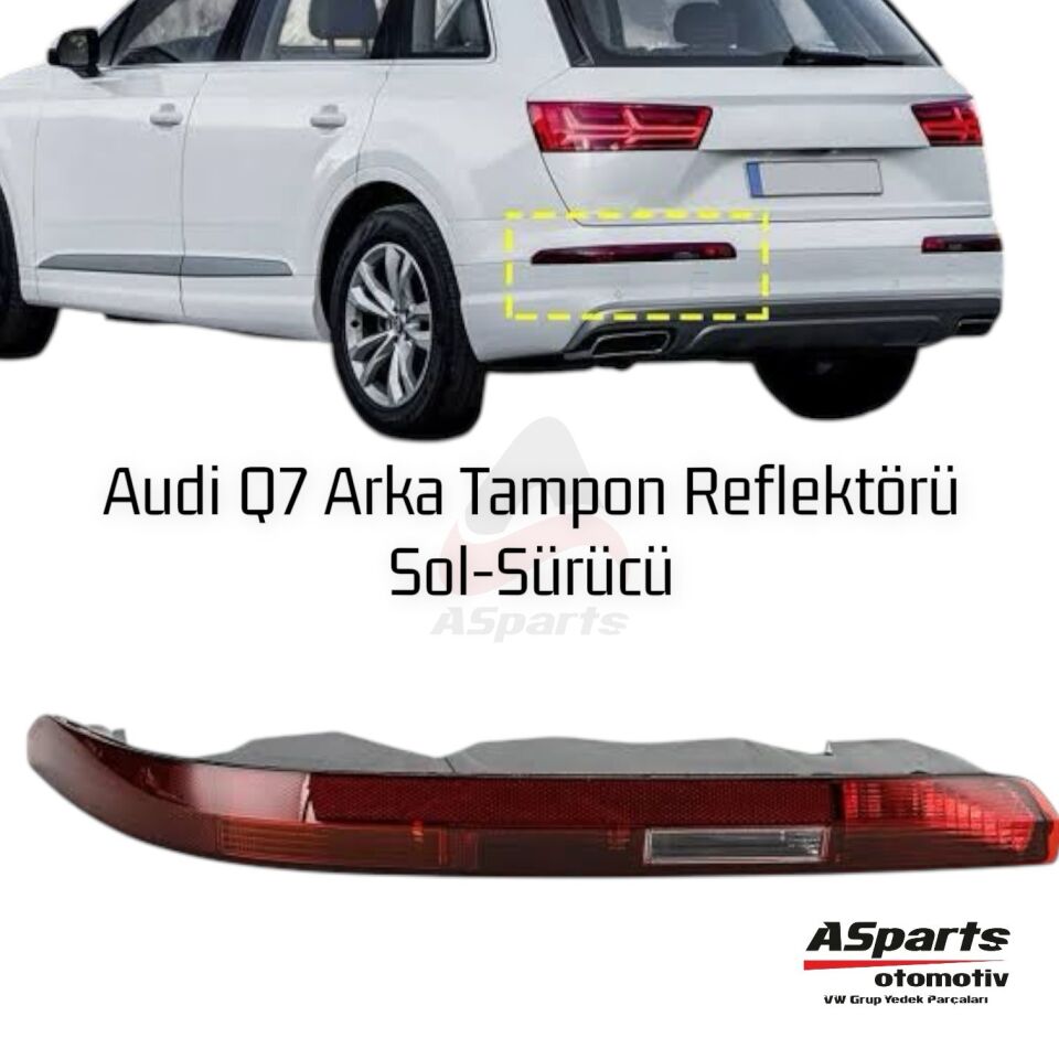 Audi Q7 2015 - 2023 Arka Tampon Reflektörü Sol-Sürücü 4M0945095 (Marelli)