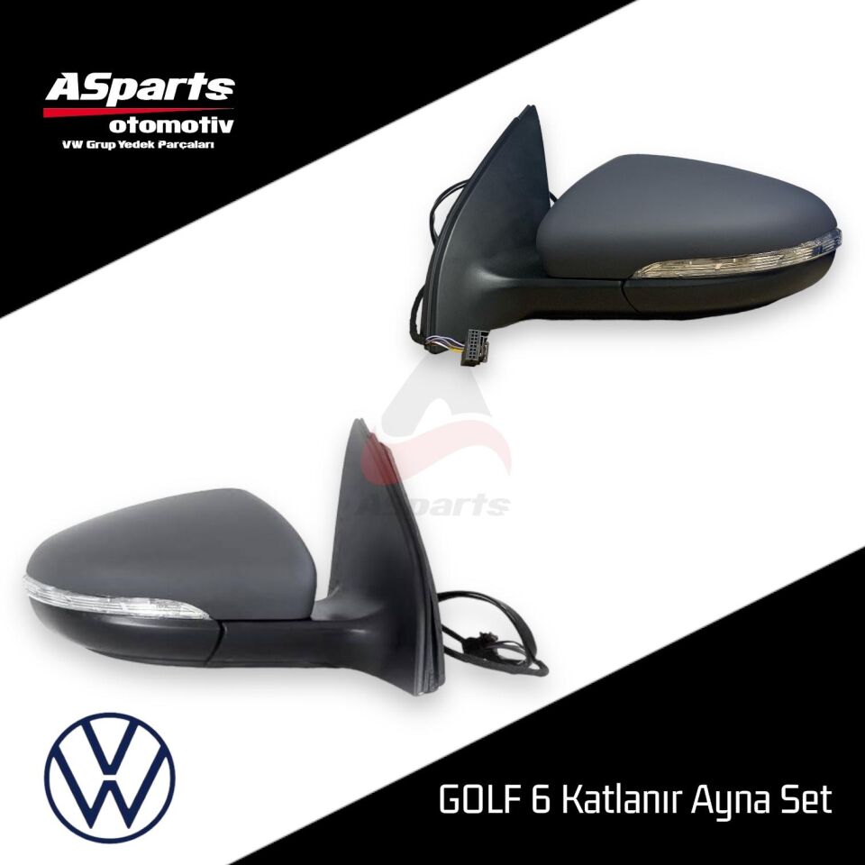 Volkswagen Golf 6 Katlanır Ayna Seti (Düğme ile Beraberdir.) 5K0198857