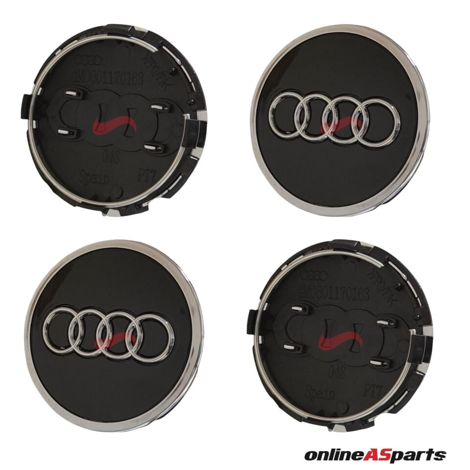 Audi A4-A5-A6-Q7 2016/2022 Jant Göbek Arması (Set) 8W0198601S - 8W0601170 - 4M0601170 (Parlak Siyah)