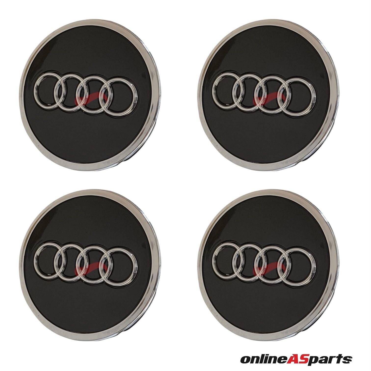 Audi A4-A5-A6-Q7 2016/2022 Jant Göbek Arması (Set) 8W0198601S - 8W0601170 - 4M0601170 (Parlak Siyah)