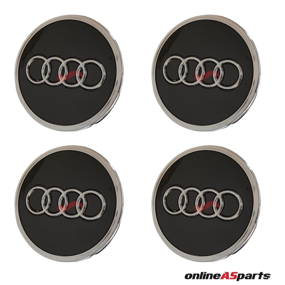 Audi A4-A5-A6-Q7 2016/2022 Jant Göbek Arması (Set) 8W0198601S - 8W0601170 - 4M0601170 (Parlak Siyah)